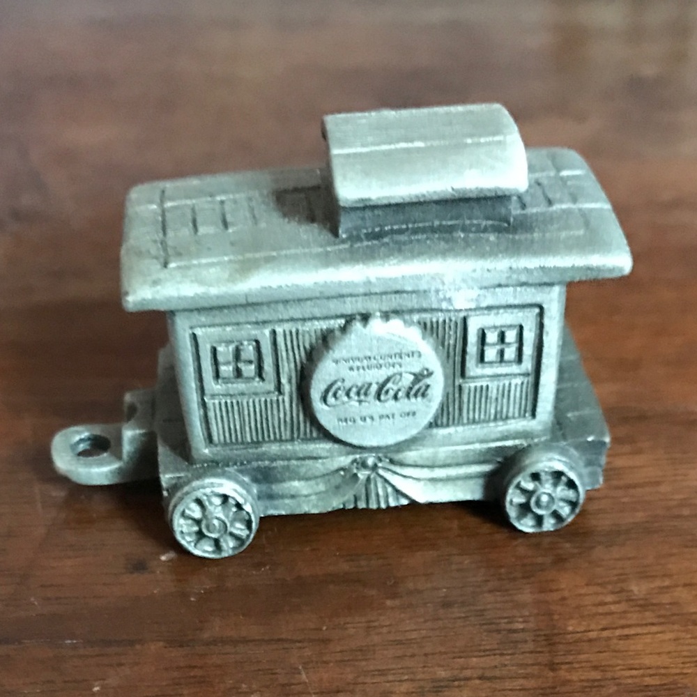 Vintage 1996 Coca-cola Collectible Train - 4 Piece Set In Pewter